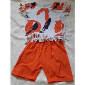 Orange 2pc Shorts Set